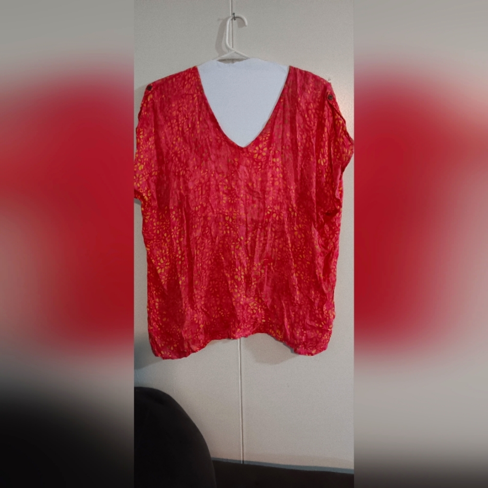 BOHEMIAN STYLE SHEER Blouse ONE SIZE FITS ALL PLUS SIZED 1X THRU 4X